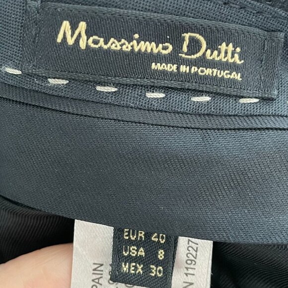 Massimo Dutti Wool Alpaca Blend Houndstooth Pattern Subtle Flare Pants Grey Sz 8 - Picture 6 of 13